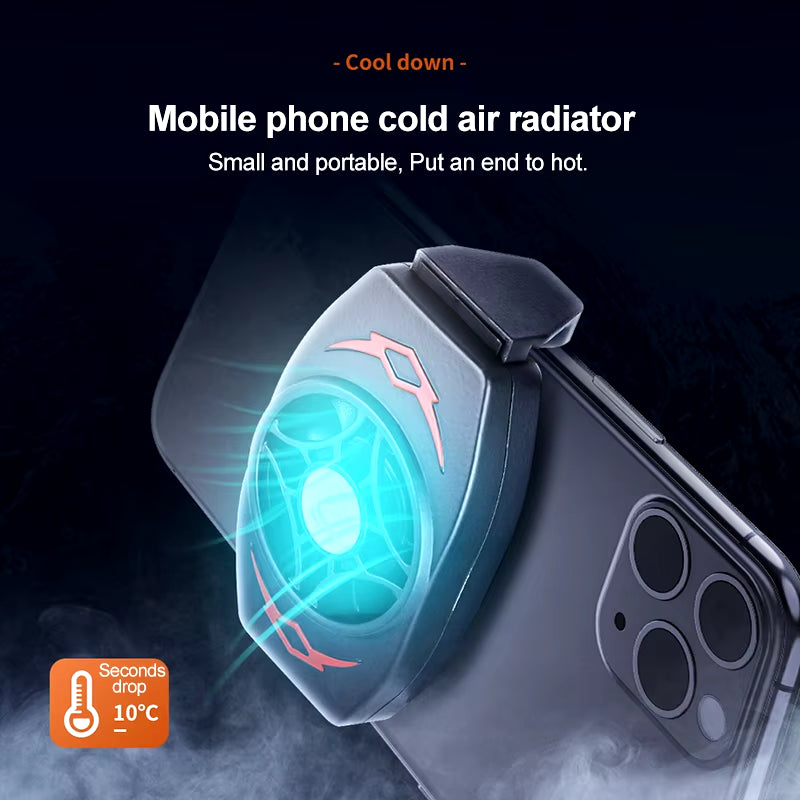 Cooler for Cell Phone Accessories Mobile Cooling Fan Cooler for Cell Phone Cooler for Games Smartphone Cooler Portable Coolers